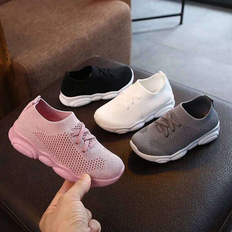 Four Seasons Children's sneaker Elastic Socks Baby Boys Girls Sneakers Kids Pops Knitted White Single Sports Shoes 26W0224