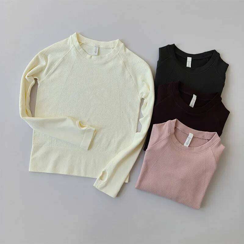 Women's Long Sleeve Yoga Shirts Running T-Shirt Workout Shirt Fitness T-shirt Gym Sports Top Training Pilates Wearing 26Y0224