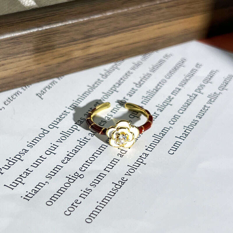 Ring Gold Plated Wine Red Enamel Geometric Zodiac Horse Butterfly Open Adjustable Band for Chinese New Year Festival and Daily Wear Gift High Quality 