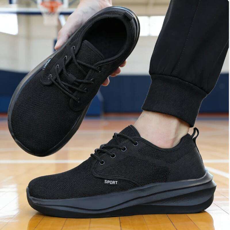 Wide Toe Breathable Knitted Mesh Barefoot Casual Versatile Sneakers Rebound Cushioning Comfortable Tennis Shoes Men