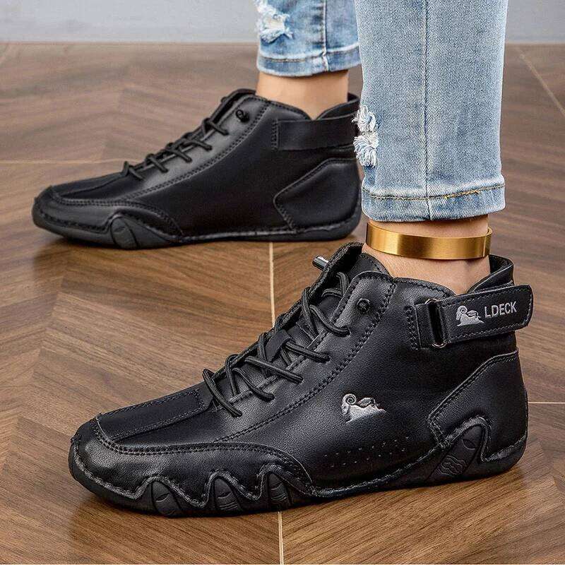 Retro High Top Women's Classic Charm Comfortable Soft Sole Anti Slip Durable Flat Fashionable Walking Travel Shoes