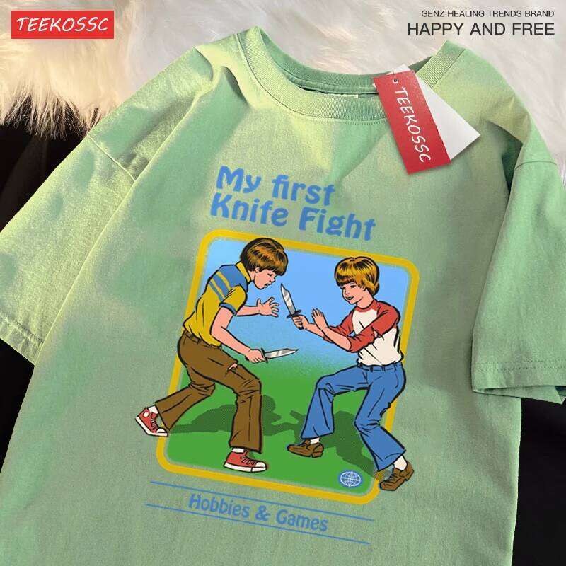 My First Knife Fight Hobbies Games Print Tshirts Men Women Soft Short Sleeve Summer Casual Cotton Oversized Loose Street T Shirt H260224