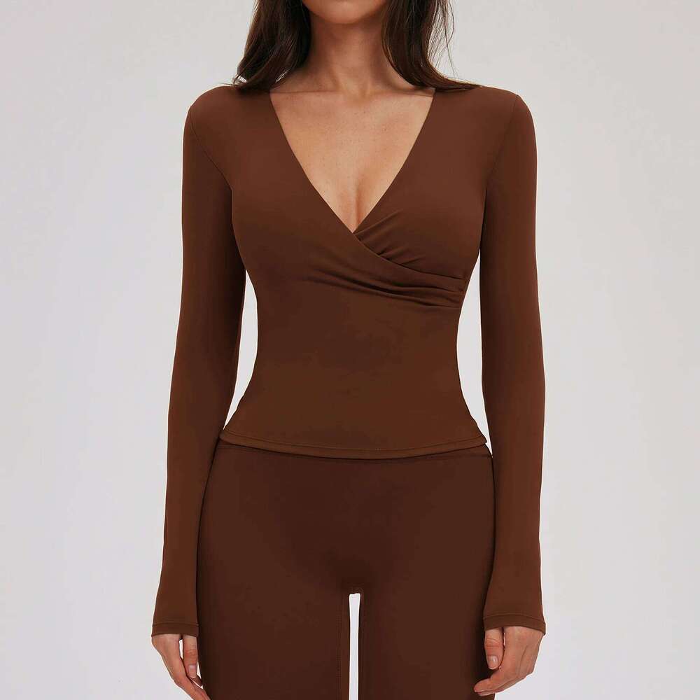 Sexy Yoga For Women Long Sleeve Fitness Running Gym Clothes Workout Shirts Dry Fit Breathable High Elastic Sports Top 26Y0224