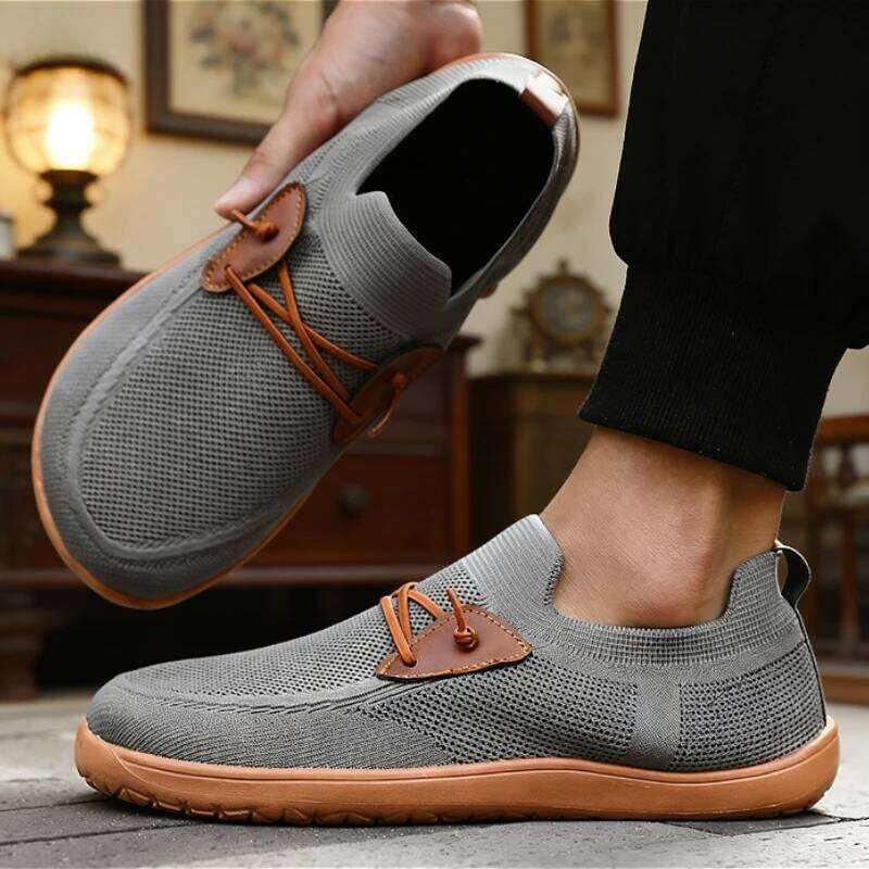 WideToe Barefoot for Men Zero Drop Sole Minimalism Walking Breathable Soft Non-slip Flats Loafer Mens Driving Shoes