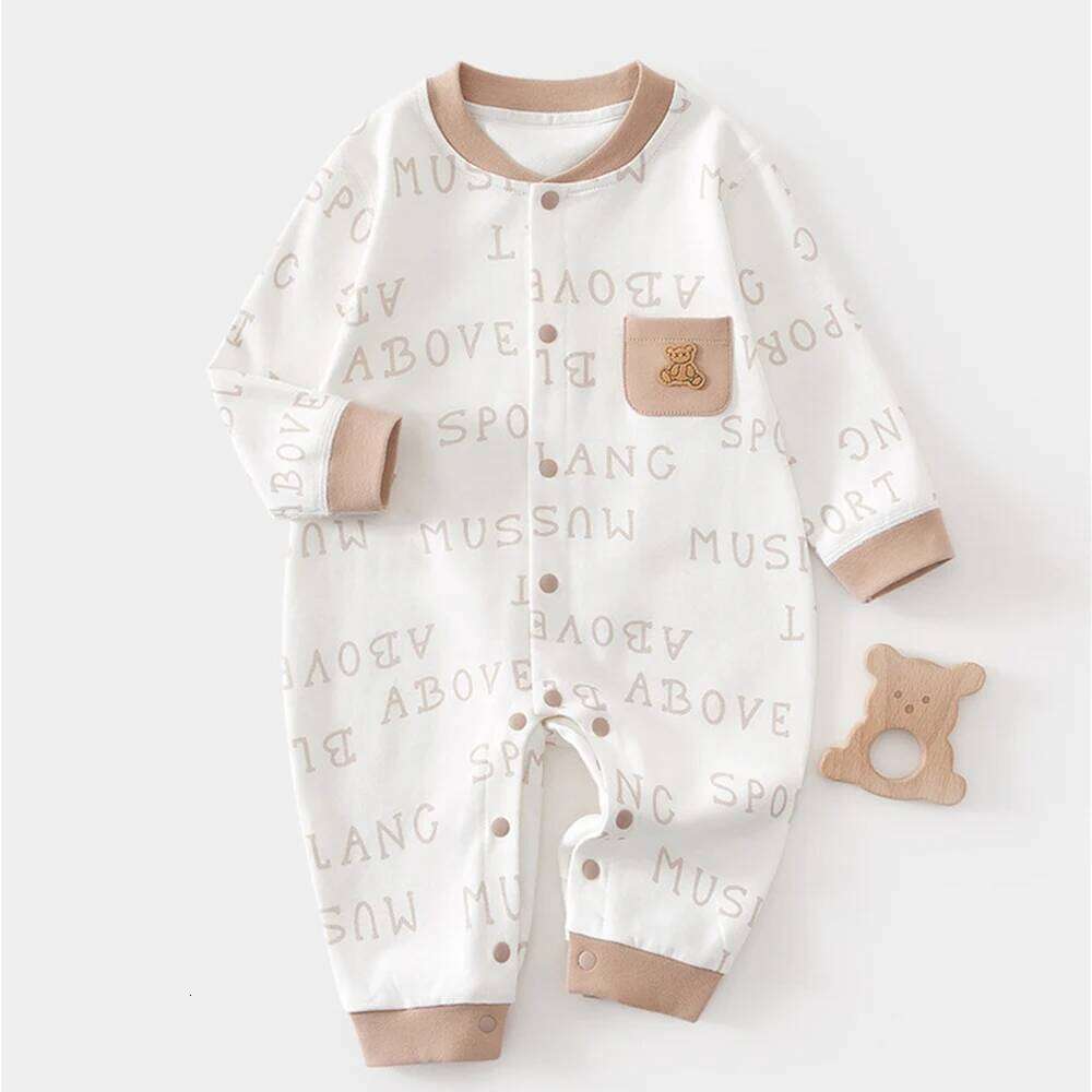 Baby Girls Long Sleeve Printing Rompers 0-2 Years Infant Boys 100% Cotton Jumpsuit 26H0224