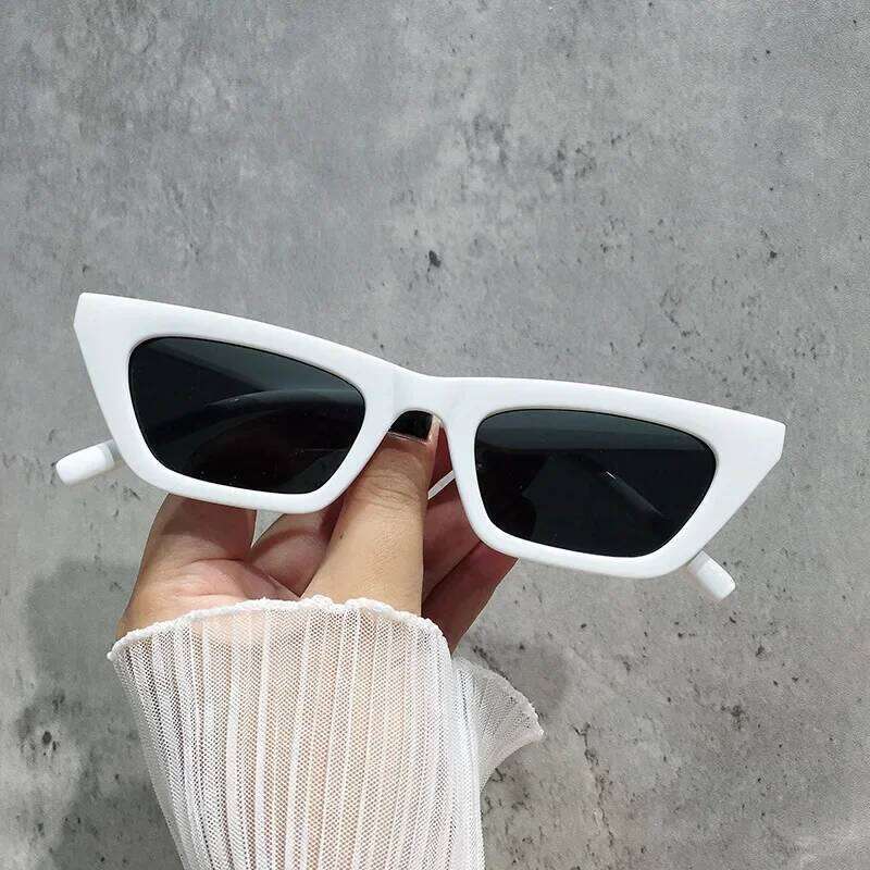 Vintage Cat Eye Sunglasses Woman Retro Shades Black Sun Glasses Female Fashion Small Frame Mirror Square Oculos De Sol 26W0224