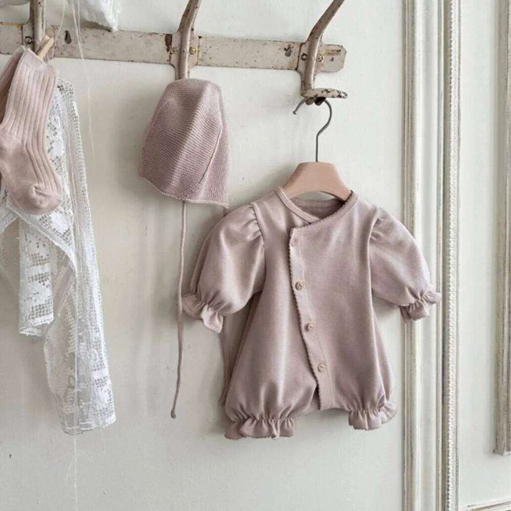 Spring Summer New Baby Jumpsuit Boys Girls Long Sleeves Rompers Newborn Solid Casual Bodysuit 0-2y Infant Toddler Clothes 26H0224