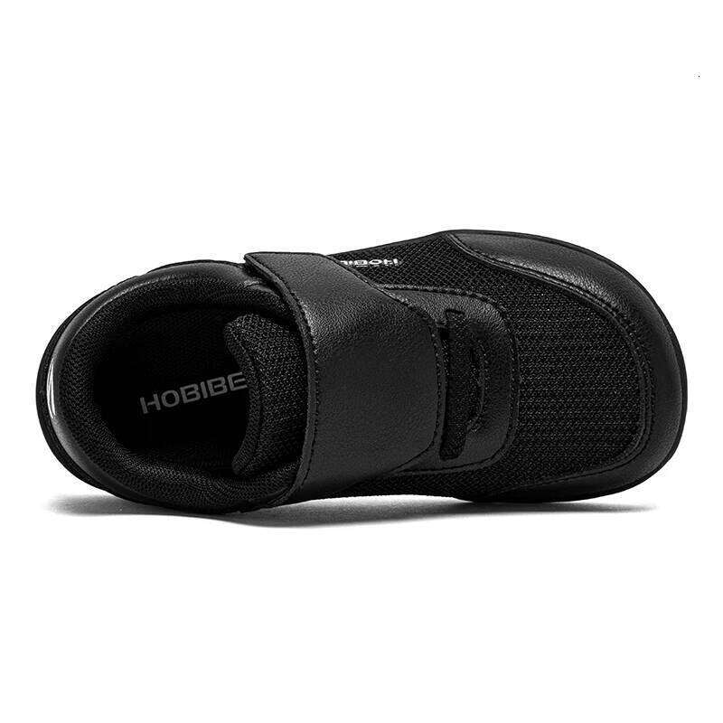 HOBIBEAR Wide Toe Barefoot Kids Minimalist Hook Loop Casual Sneakers Mesh Breathable Zero Drop Shoes 26W0224