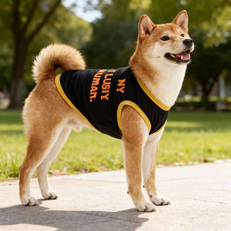 Doglemi Sleeveless Shirts For Breeds Breathable Lightweight Vests With Playful Text & Graphic Designs, All-Season Outdoor Playwear, Slip-On, Hand Wash