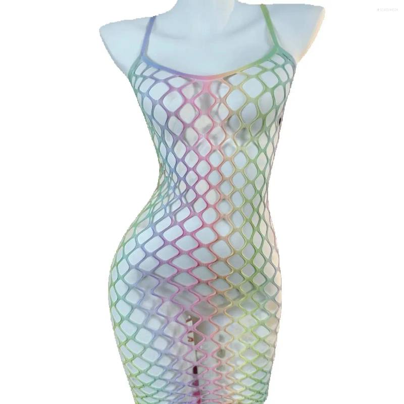Women Sexy Lingerie Fishnet Cover Up For Valentine's Day Without Bikini Hollow Ut Bodycon Dress CT017