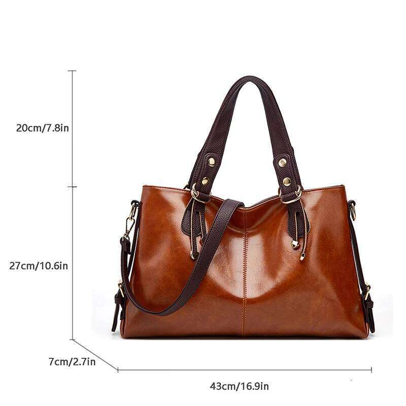 New Style Glossy Solid-Color Large-Capacity Versatile Fashionable Women's Tote Bag, Can Be Used as a Crossbody or Handheld Z260224