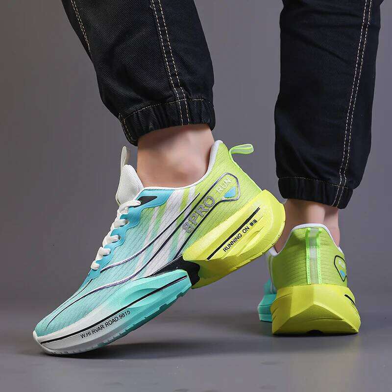 New Men's Running Summer Cushioning Racing Carbon Plate Sneakers Outdoor Non-slip Shock-absorbing Tennis Shoes