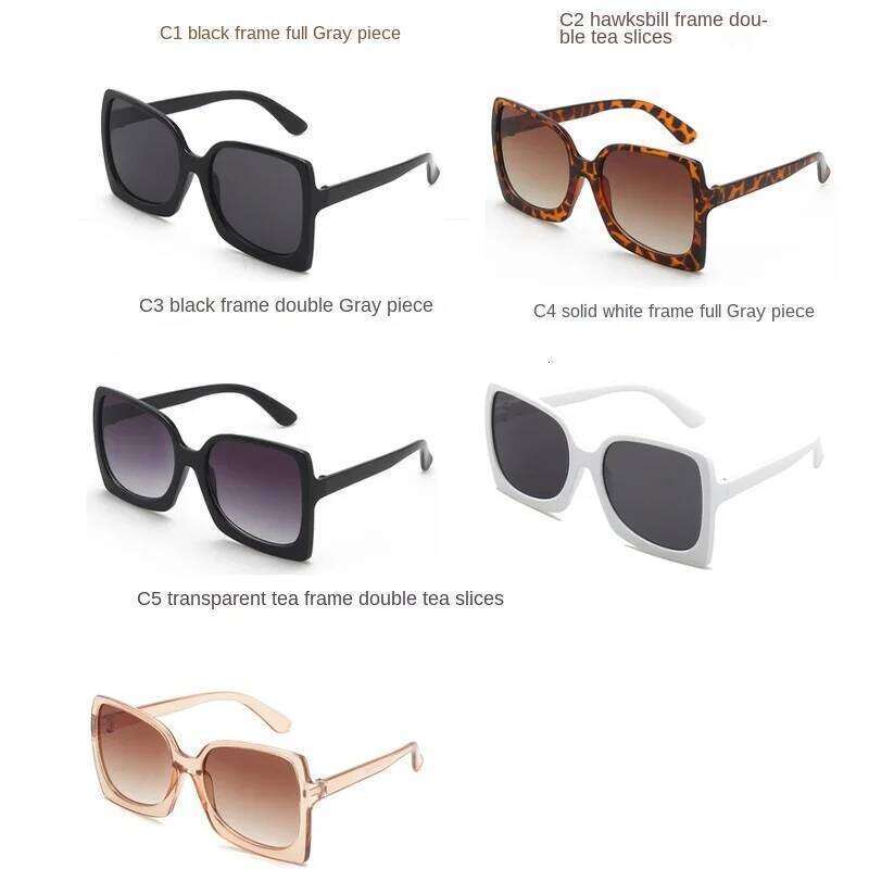 New large frame square Fashion Women's retro trend Sunglasses UV400 sunglasses women vintage glasses 26W0224