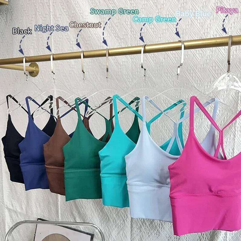 Fashion Sexy Cross Small Sling Yoga Underwear Women Breathable Shockproof Gym Fitness Running Sport Crop Tops Athletic Vest 26Y0224