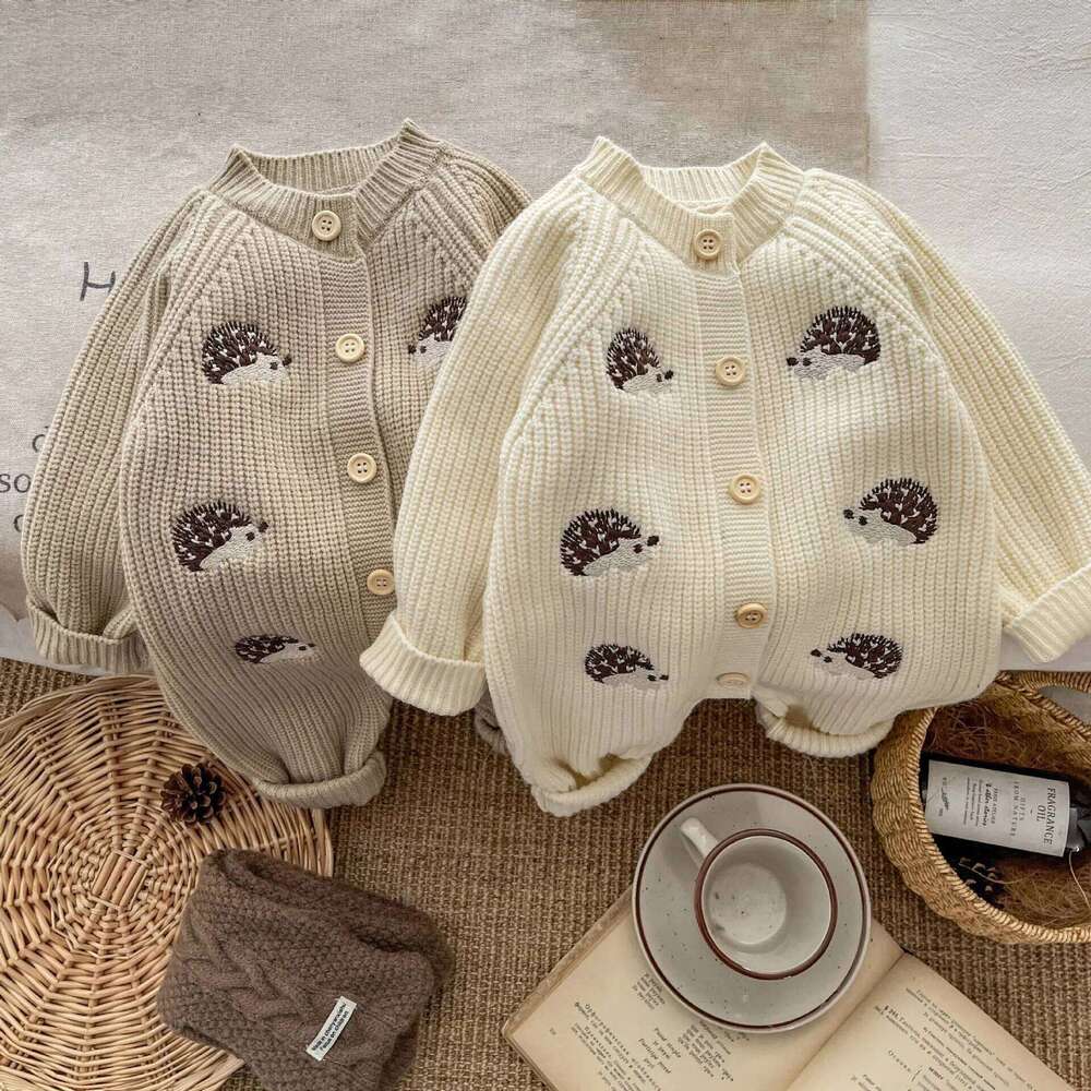 Knitted Romper Autumn Onesie Winter Sweet Cutekorean Loose Fashionable Comfortable Long Sleeves Grils Boys Baby 26Y0224