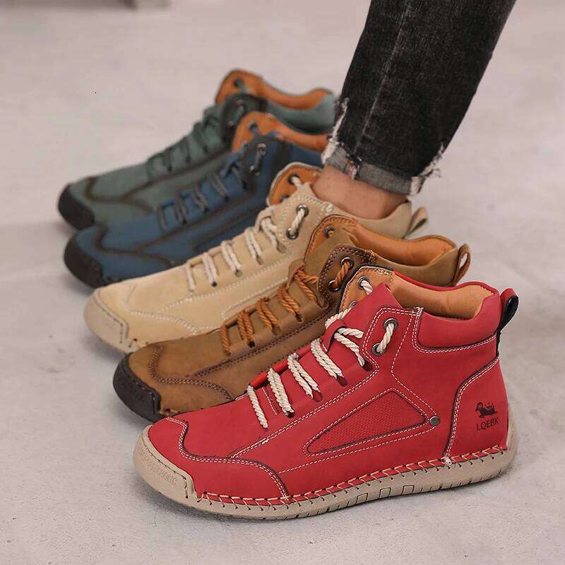 Boots for Men British Style Retro Anti Slip Loafers Casual Soft Soled Women Nude BootsSpring Autumn Comfortable New Women's Shoe