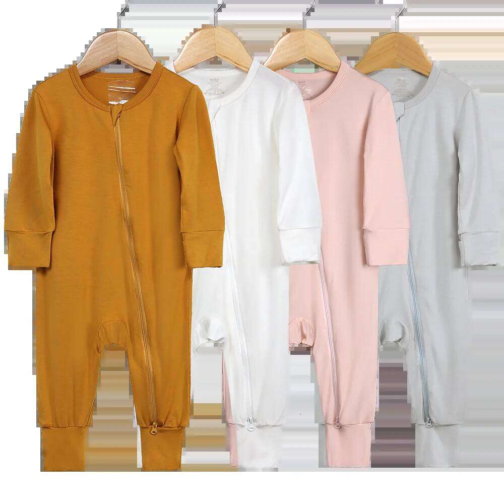 2026 Summer Newborn Baby Romper Breathable Bamboo Fiber Long Sleeve Clothes Toddler Girl Jumpsuit Infant Boy Loungewear Pyjamas 26Y0224