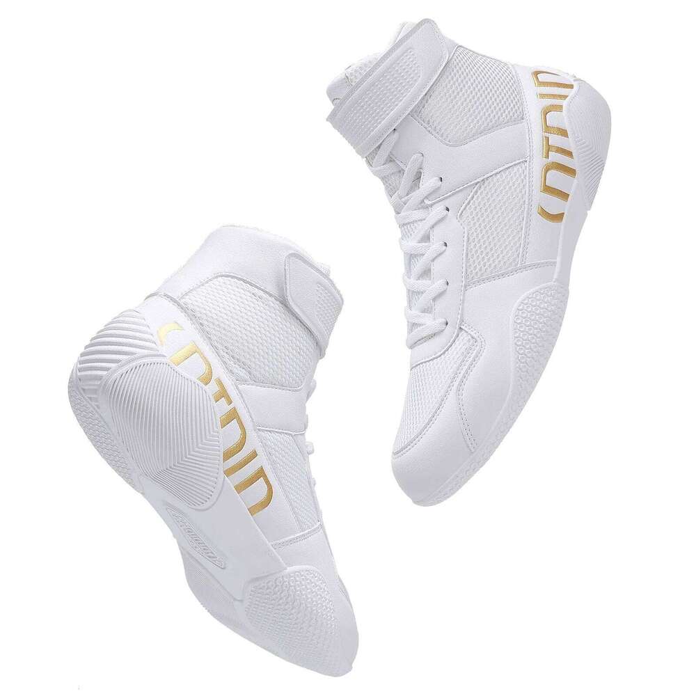 New Men's Large Wrestling Mesh Breathable Boxing Shoes Anti Slip Wear Resistant Sneaker Fashionable Casual High Sport Shoe SPLELED