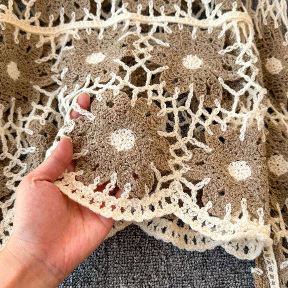 Daisy Crochet Sweater Long Sleeve Sheer Open-knit Crop Knit Top Pullover for Women Teen-girl Fall Winter Boho Beach Outfit 26L0224