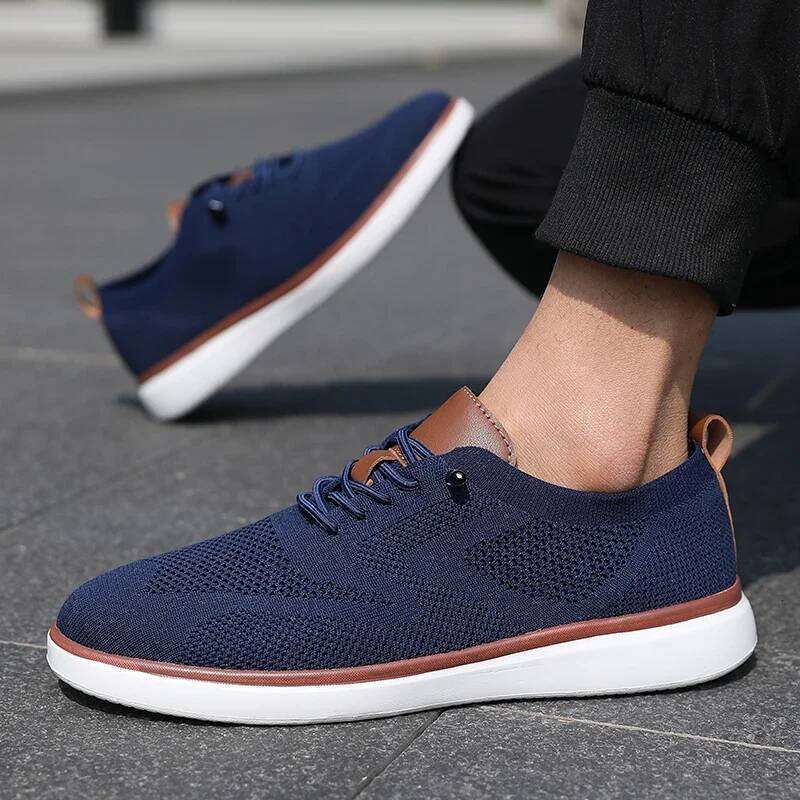 Fashionable Casual Summer New Mesh Outdoor Breathable Flat Shoes Men's Comfortable Trendy Loafers Tenis Masculino