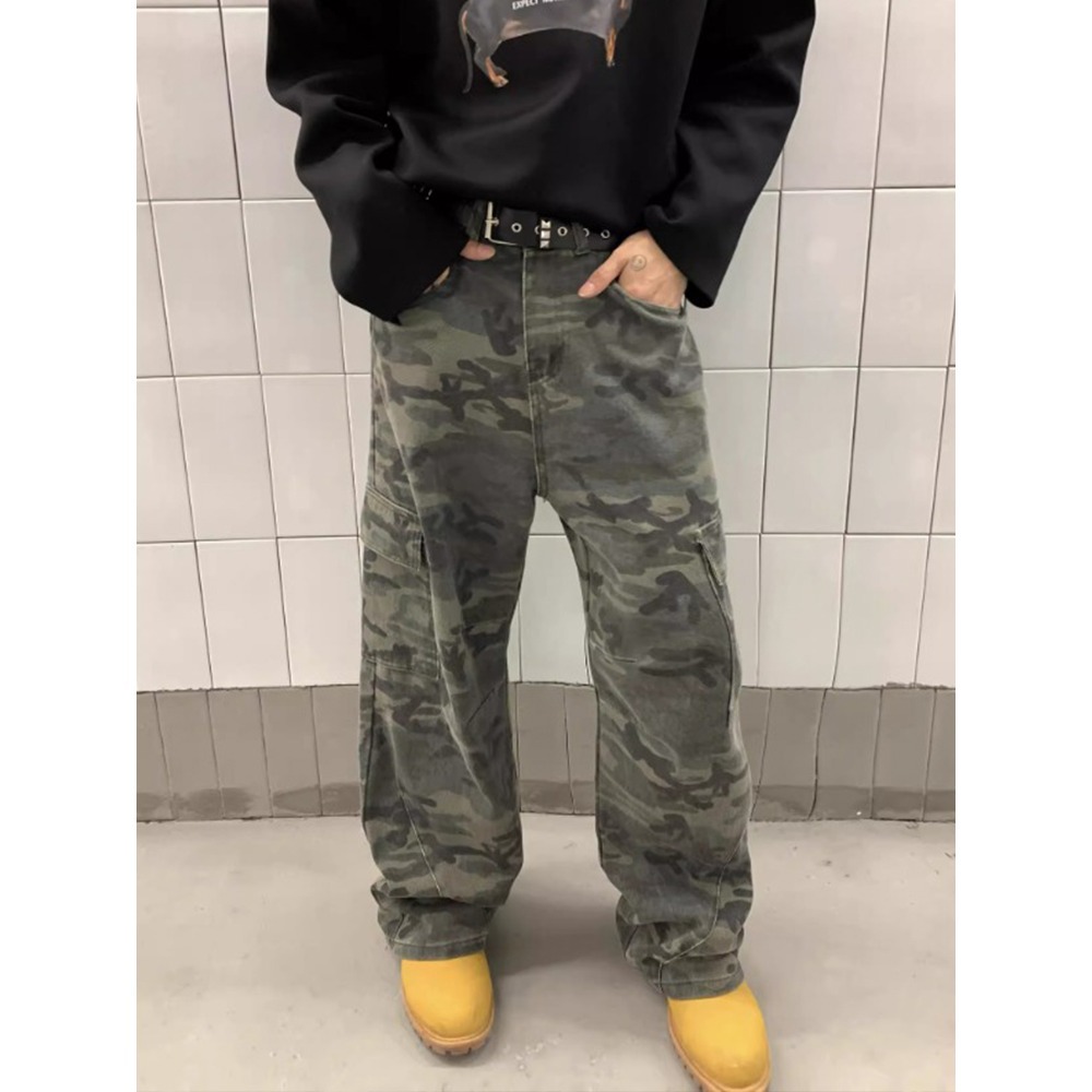 Women's Pants Streetwear Camouflage Graphic Patchwork Army Green Overalls Men Women Harajuku Sweatpants Goth Track Baggy Trousers