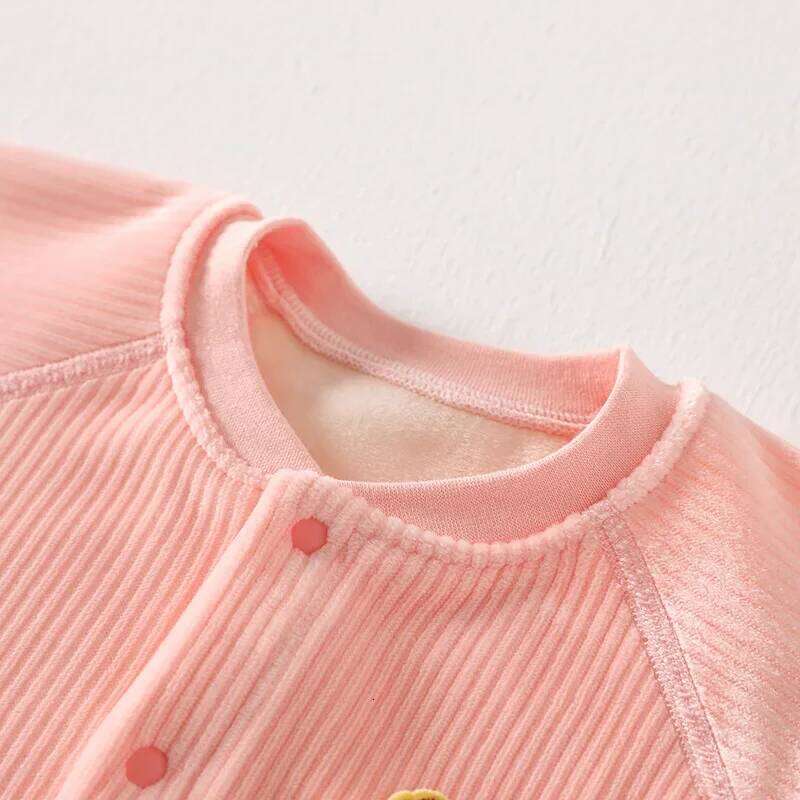 Winter Baby Jumpsuit Sleeves and Long Pants Warm Double-faced Fleece Design for Boys Girls Bodysuit 26Y0224