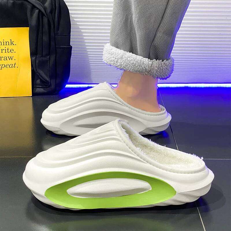 MAEDEF House Slippers for Men Winter Warm Indoor Outdoor Anti-Skid Comfortable Thermal Footwear with Plush Lining Women Shoes