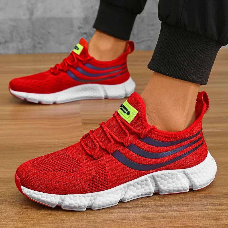 Men Casual Sports Breathable Lightweight Sneakers Anti-slip Flats Outdoor Running Walking Tenis Athletic Jogging Shoes