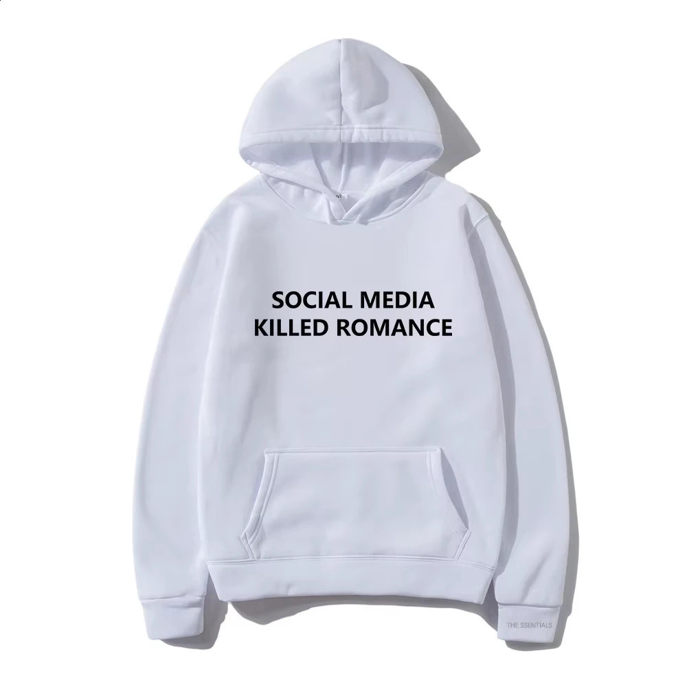 2025 Social Media Killed Romance Hoodie Vintage Menwomen Hoodies Harajuku Aesthetic Winter Clothes Fleece Pullover Sweatshirt 260126 - view 5