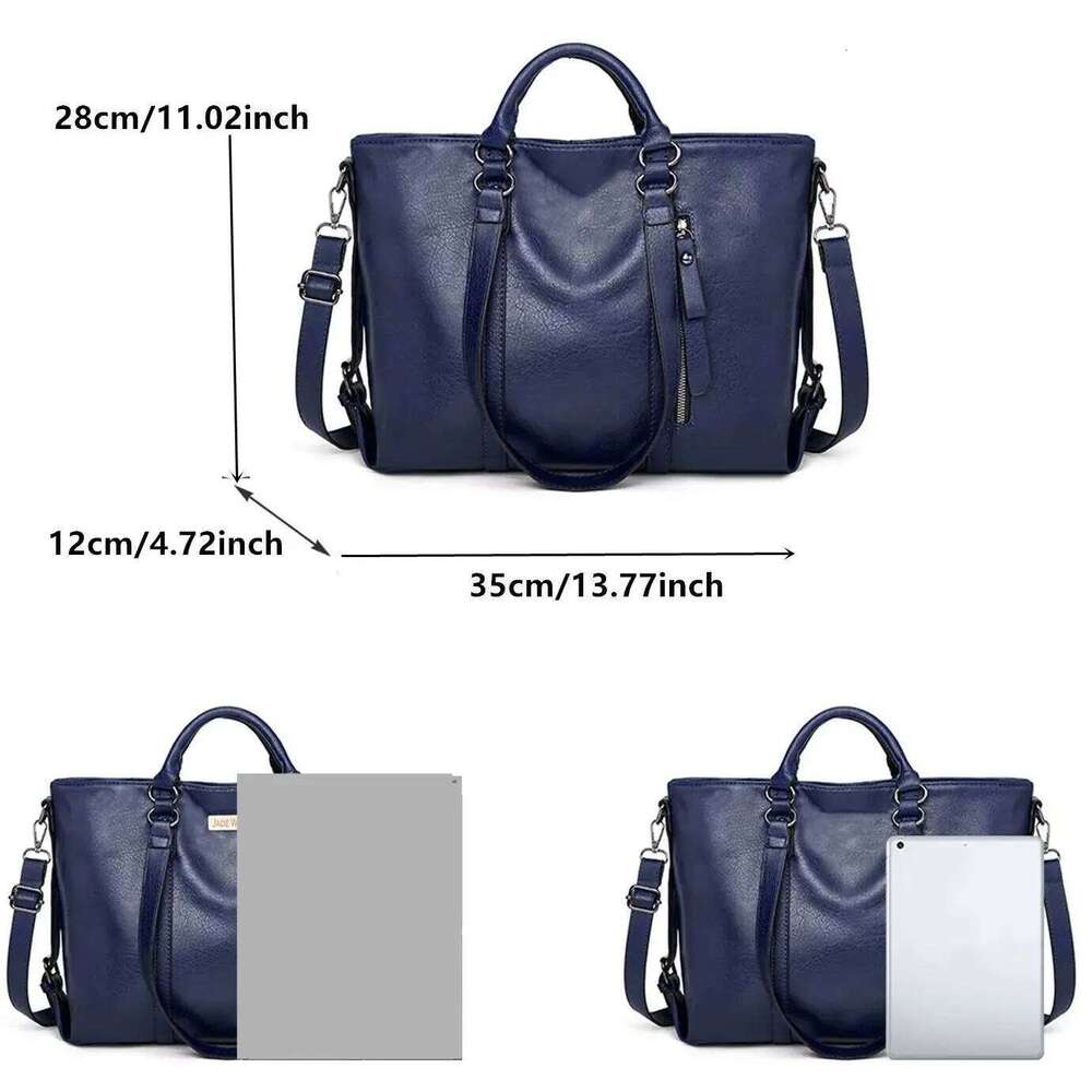 Large size women's handbag, artificial leather long strap, single shoulder bag A4 Business Office Tote Bag Z260224