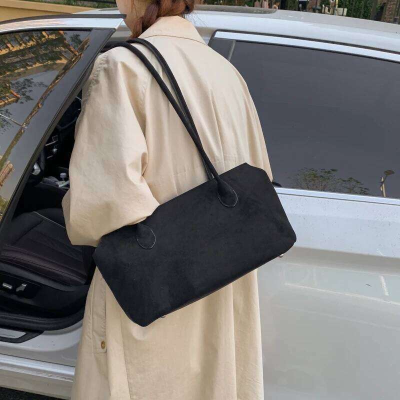 LEFTSIDE Women Faux Suede Shoulder 2025 Winter Retro Small Underarm Bags Luxury Trend Female Tote Bag Handbags Z260224
