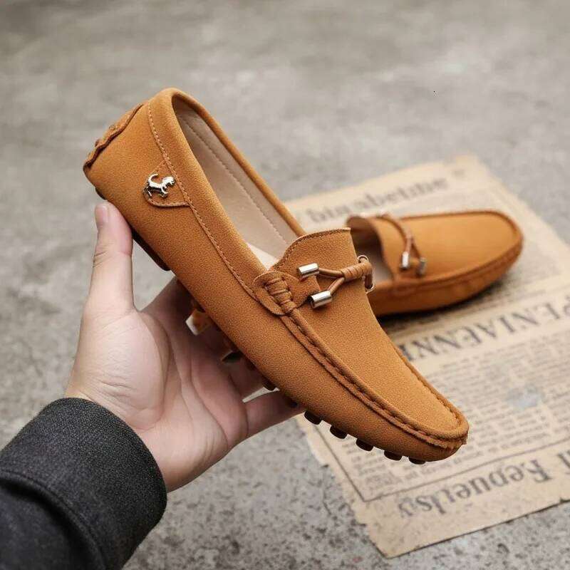 MAEDEF Men's Soft Lightweight Driving Office Man Comfortable Suede Walking Casual Shoes Men Loafers