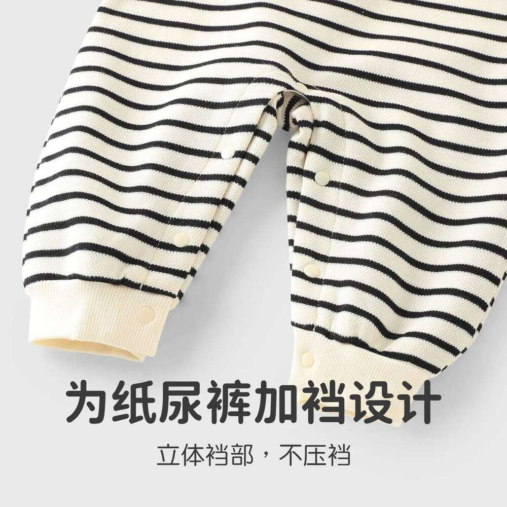 YouqiBaby Spring Autumn Romper, Baby Clothes, Long-Sleeved, Super Cute and Adorable Striped Jumpsuit, Outdoor Wear, Crawling Suit 26H0224