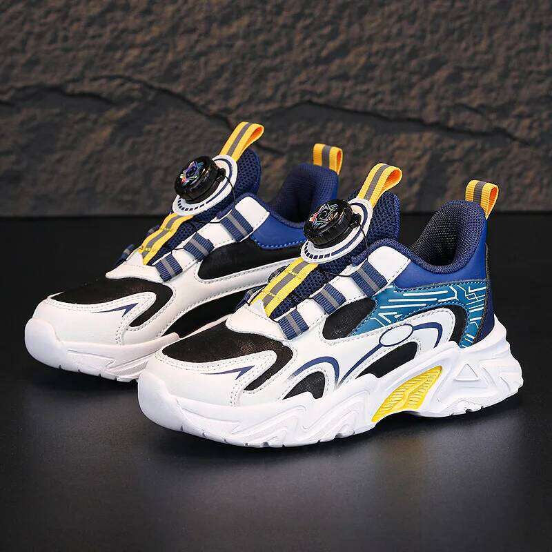 Design Children Size 28-39 Fashion Autumn New Kids Daily Walking Tennis Shoes Sports PU Leather Boy Sneaker 26W0224