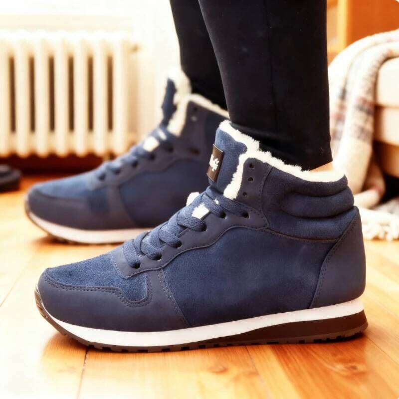 Men's Winter Snow Plush Couple Causal Boots Korean Durable Non Slip Sneakers Comfortable Platform Warm Mens Shoes