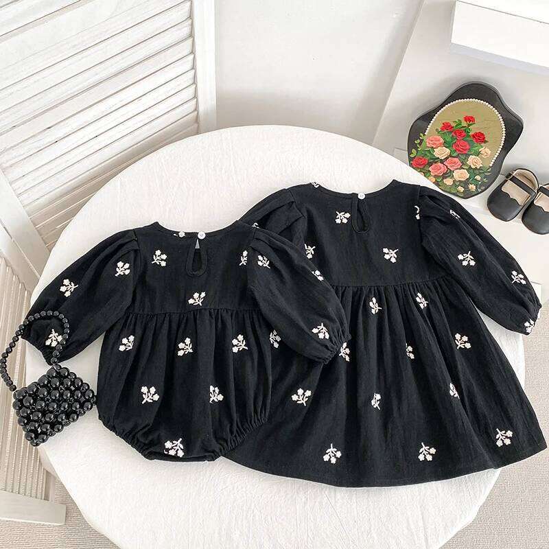 New Embroidered Bow Autumn Newborn Girls Romper Long Sleeve Jumpsuit Climb Clothes Baby Cotton Clothing 26H0224