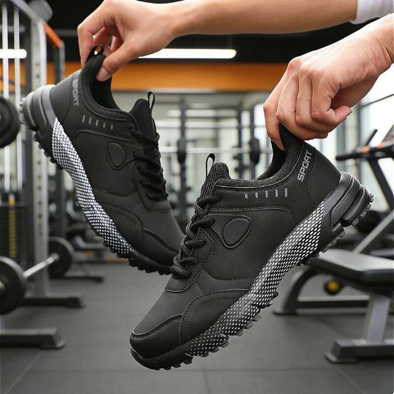 High-Quality Men's Outdoor Sneakers PU Upper Shock-Absorbing Sole Non-Slip Breathable Casual Sports Shoes for Hiking Training