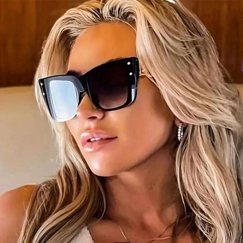 New Brand Vintage Cat Eye Sunglasses Trend Modern Black Square Sun Glasses For Women Fashion 2025 Luxury Shades Oculos 26W0224