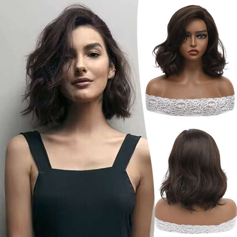 New Full-Head For Women, Gradient Color Short Curly Hair, European And American Cross-Border Full Wig Hair Wings SHXI