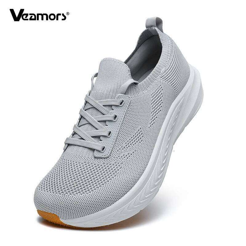 Wide Toe Comfortable Running Men's Breathable Casual Sports Soft Thick Soled Knitted Sneaker Anti-slip Walking Shoes 26W0224