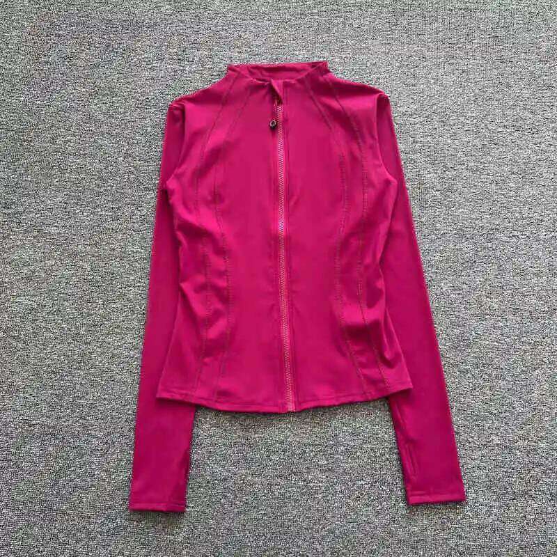 Stand collar zipper sports women's yoga suit long sleeve running slim Pilates fitness top autumn 26Y0224