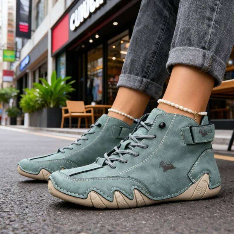 Spring High Top Women's Shoes Casual Comfortable Breathable Soft Soled Shoe High-quality Anti Slip Loafers Men's Flat Bare Boots