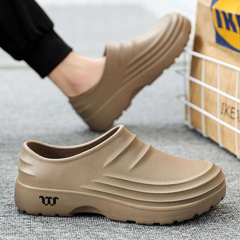 Baotou Slippers for Men Wearing Lazy Fashionable One Foot and Half Support Single Beach Fishing Work Safety Shoes