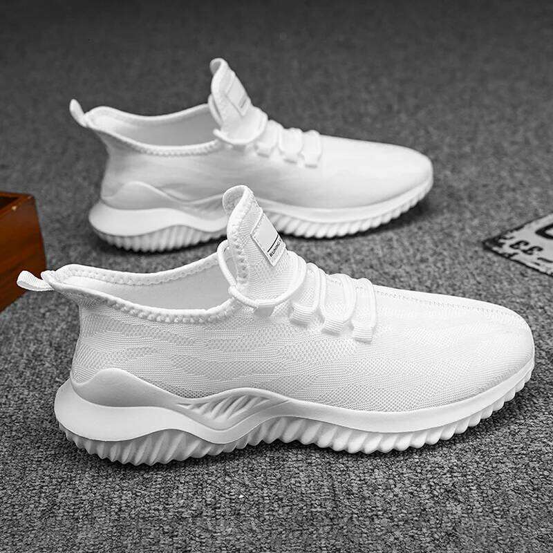 MAEDEF Men Mesh Casual Shoes Breathable High Quality Sneakers Summer Lace-Up Lightweight Black Big Size Walking Man Tennis Shoe