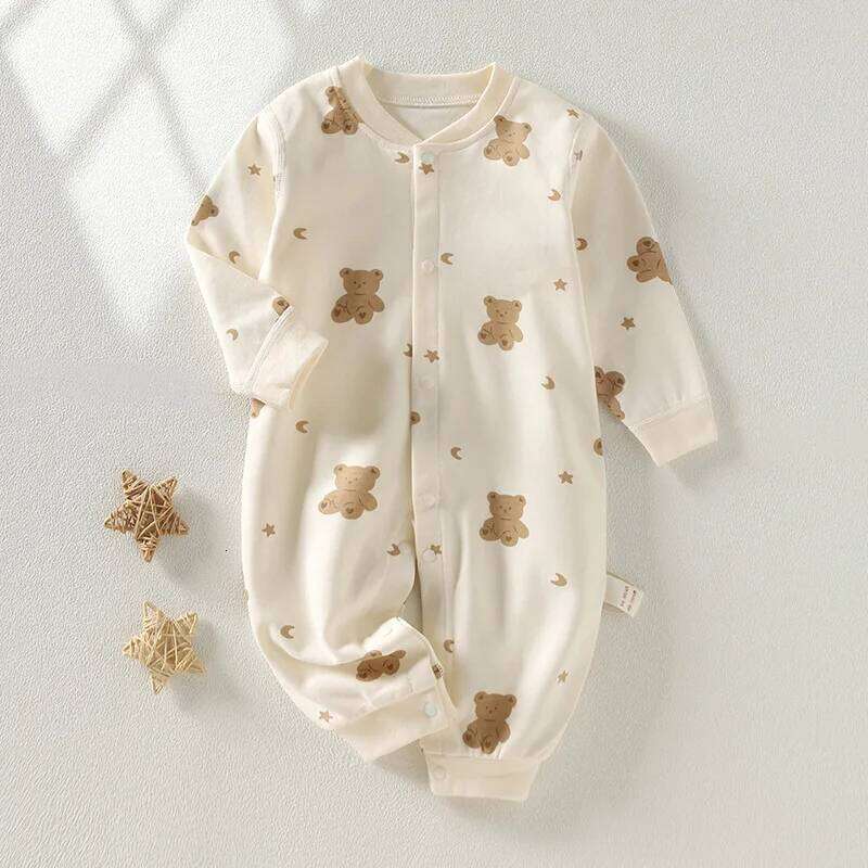 2026 Newborn Baby Romper Spring Autumn 0-24M Girl Boy Cotton Onesie Infant Print Soft Breathable Sleepwear Kids Clothing 26H0224