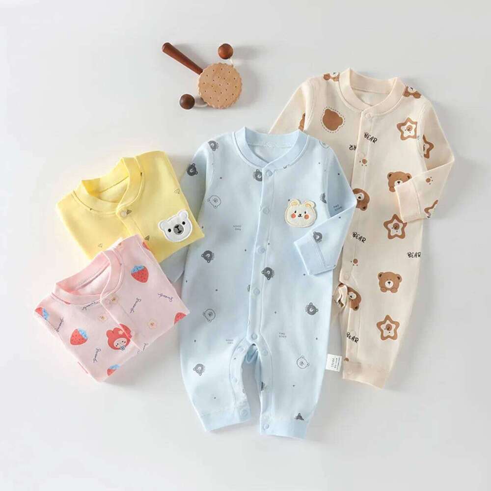 0-18 Month Kid Cute Jumpsuit Infant Pure Cotton Soft Babygro Toddler Spring Fall Daily Onesie Baby Outdoor Casual Romper 26Y0224
