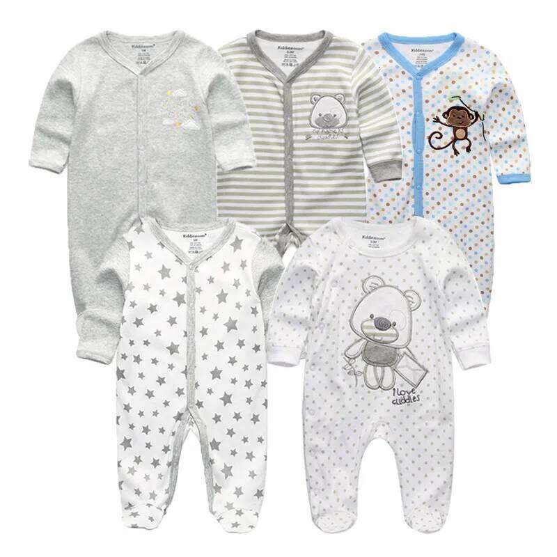 Multi-Piece Cotton Newborn Romper Boy Girl Clothes Full Sleeve Jumpsuit Baby Pajamas 0-12M 26Y0224