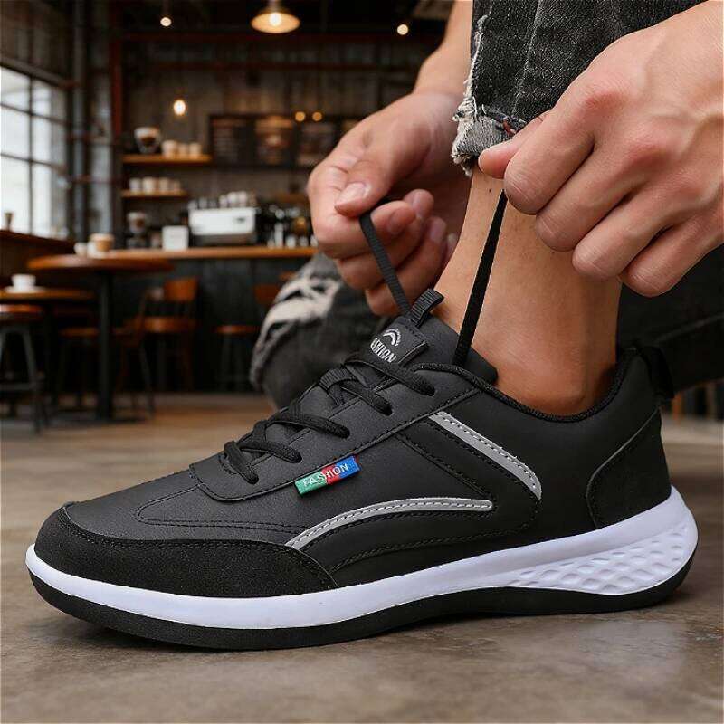 Shoes for Lace Up Footwear Vulcanized Men Four Seasons Versatile Stylish Men's Shoe Waterproof Casual Comfortable Sneaker