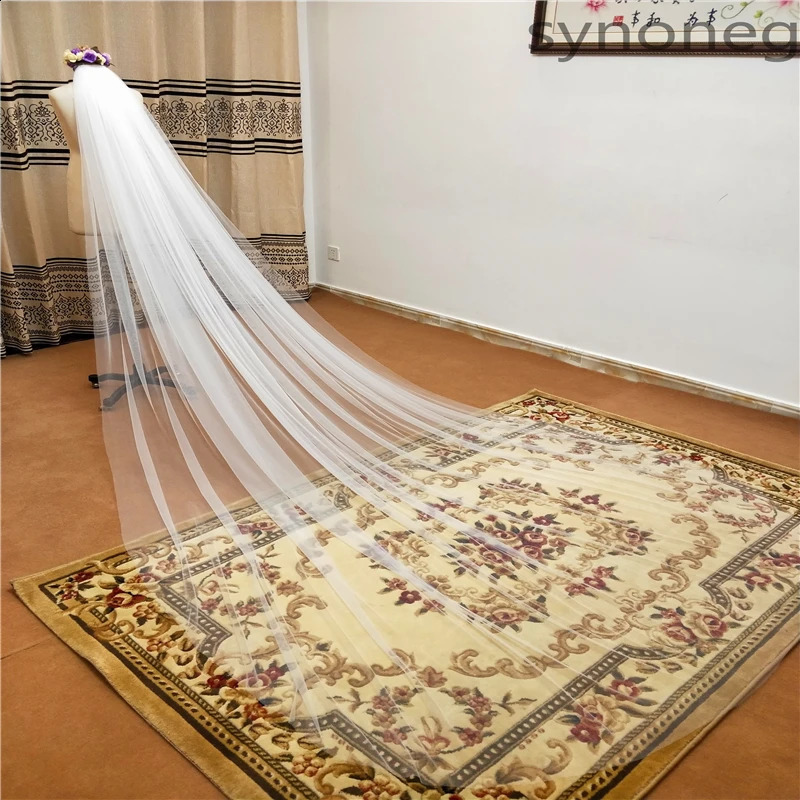 Physical picture Elegant Wedding Veil 3 Meters Long Soft Bridal Veils With Comb White 1 layers Ivory Color Bride 260208