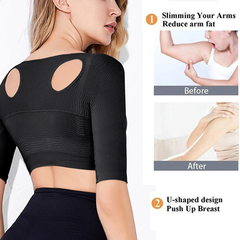 Upper Arm Shaper Slimmer Posture Corrector Tops Women Shoulder Corrective Shapewear Seamless Compression Sleeves Back Support 260129